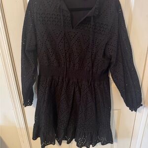 Belldini Elegant Black Eyelet Top